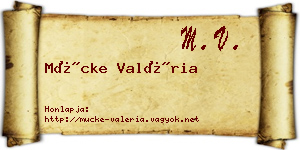 Mücke Valéria névjegykártya